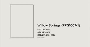 Discover the Secrets of ppg1007-1 Willow Springs: Unlocking Durability and Versatility 28 th 32